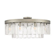Golden 1768-9SF PS-HWG - Golden Lighting Ciara 9-light Semi-Flush Mount in Peruvian Silver